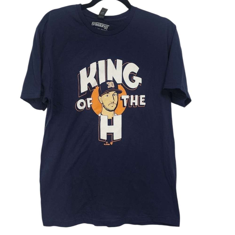 BreakingT King of the H Houston Astros Framber‎ Valdez Navy T-Shirt - Medium
